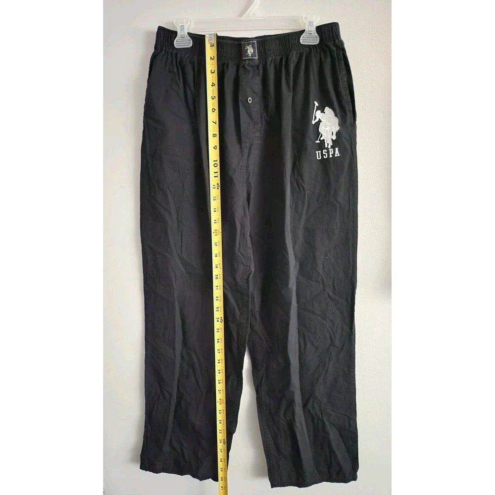 US Polo Assn Men's 100% Cotton Pajama Pants Black Size XL